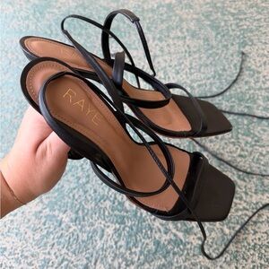 RAYE Black Strappy Heels